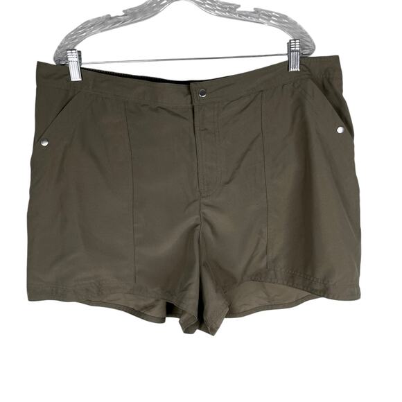 Cazimi Womens Board Shorts Swim 18W Ivy Pockets New - Picture 11 of 13